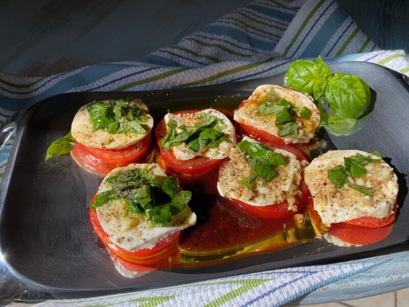Caprese cooked and served